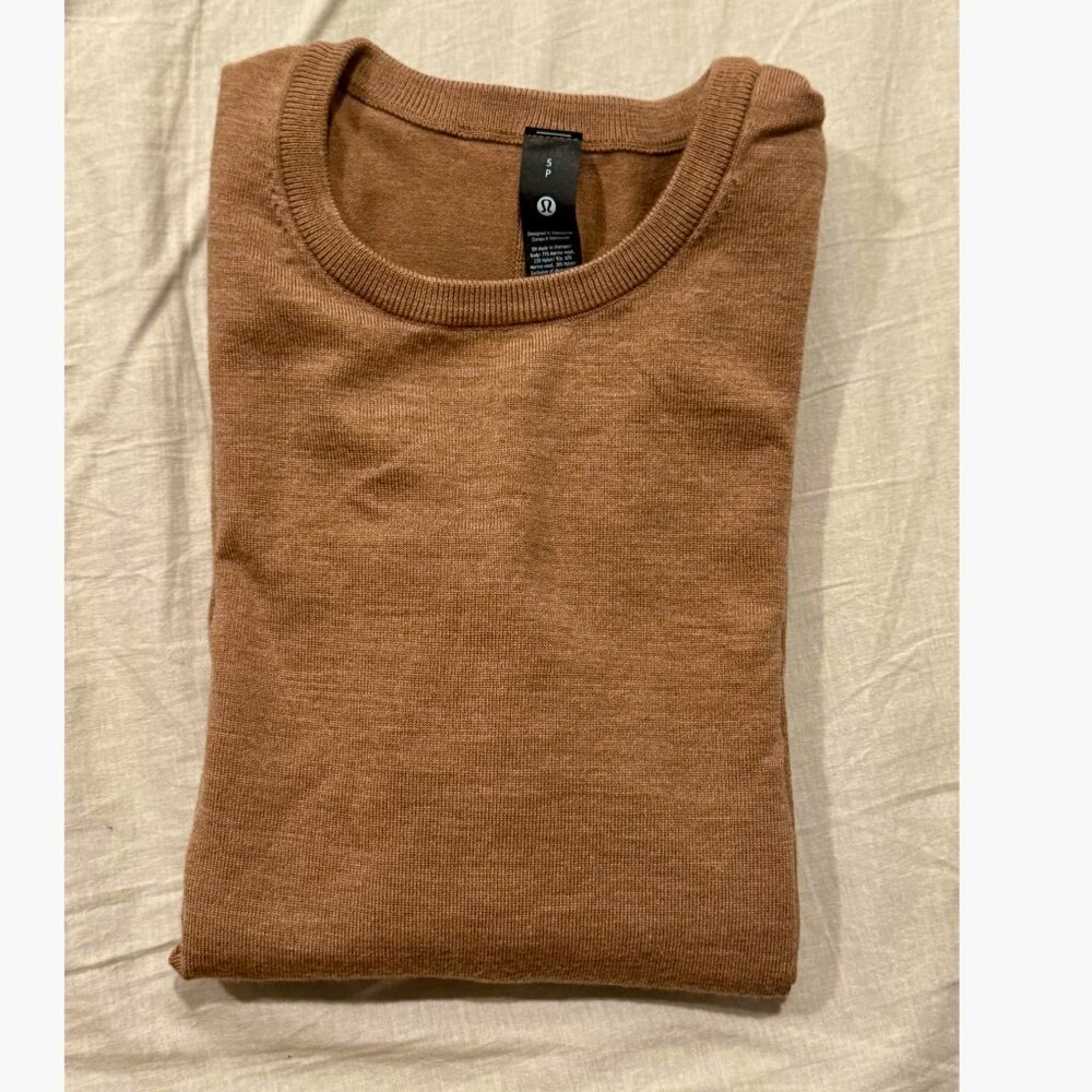 LuluLemon Men's NV Crewneck (Beige, Merino Wool, Size S)